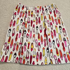 Sutton Studio Petites A-line Skirt Size 4P Shoes Print Barbie